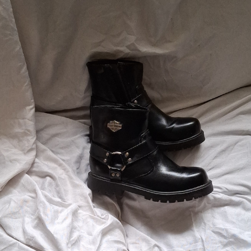 Harley-Davidson Men's Black Leather Riding Boots